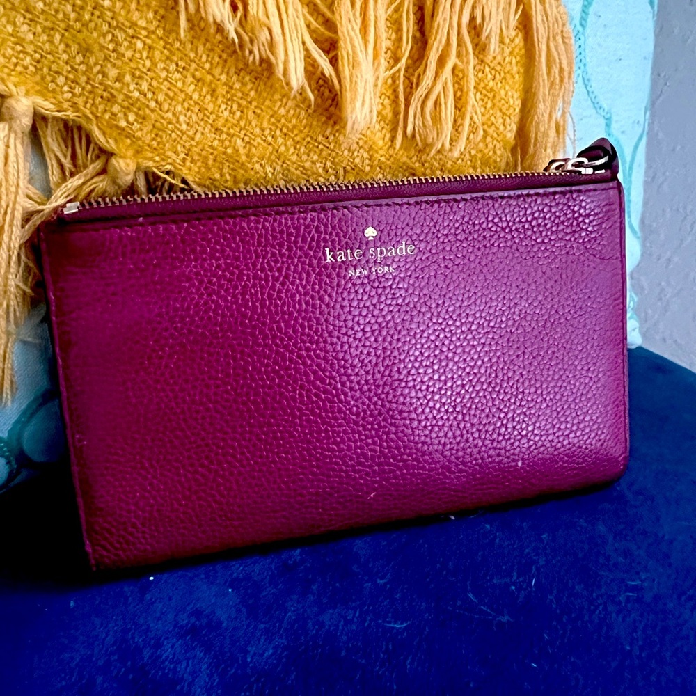 kate spade new york Maroon Flap Wallet. Lightly used.